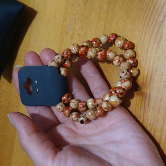 Boho Bohemian style hippie wooden pattern bracelets - Picture 10 of 10